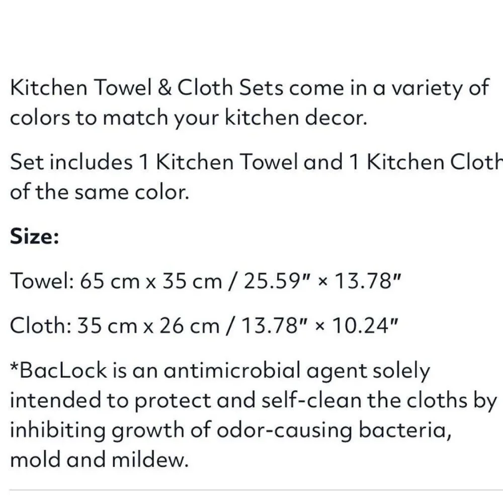 Norwex Kitchen Towel and Kitchen Cloth set of 2 NWT